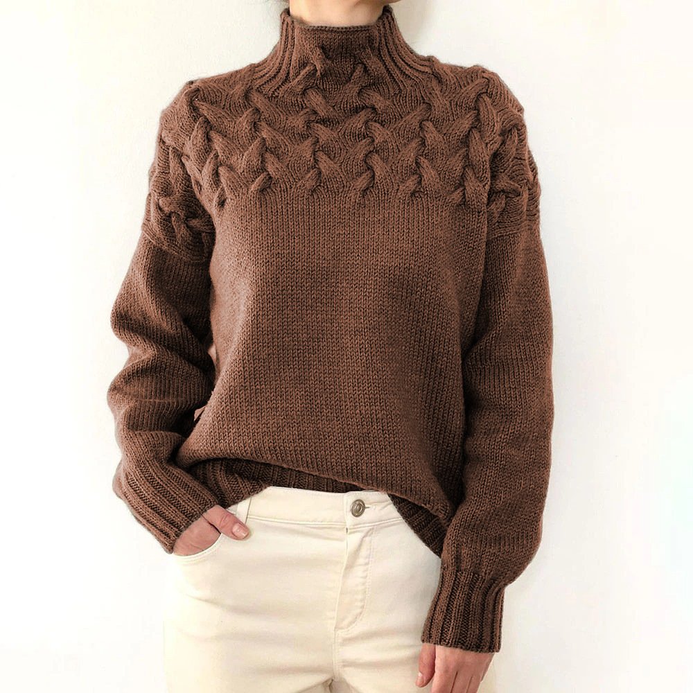 Damen Garn/Wollgarn Unifarben Dreiviertelärmel Bequem Lässig Pullover