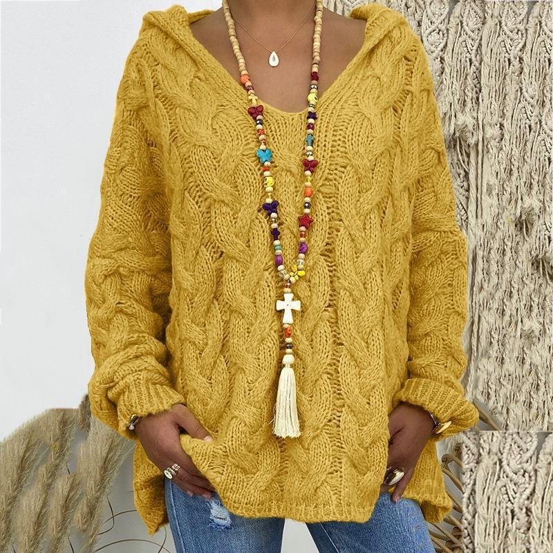 Damen Garn/Wollgarn Unifarben Dreiviertelärmel Bequem Lässig Pullover