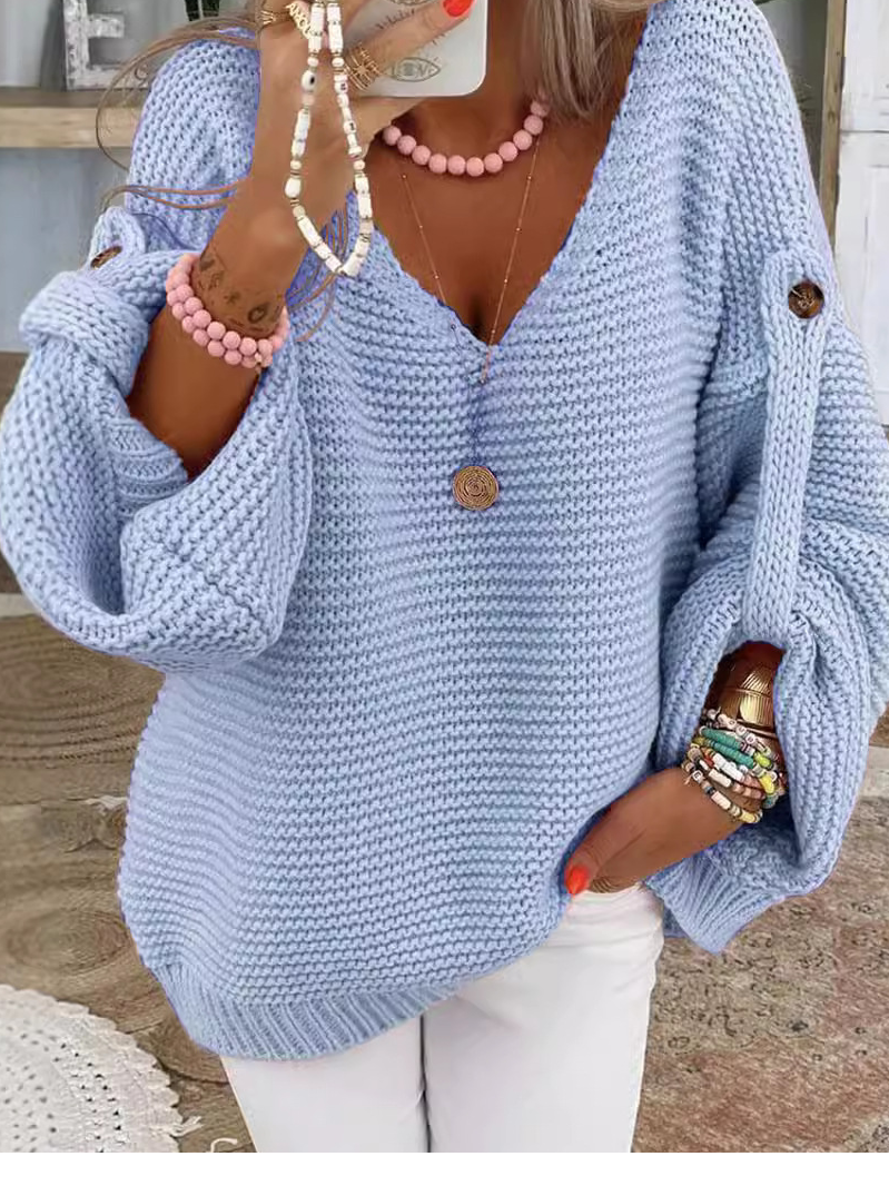 Damen Garn/Wollgarn Farbblock Langarm Bequem Lässig Pullover