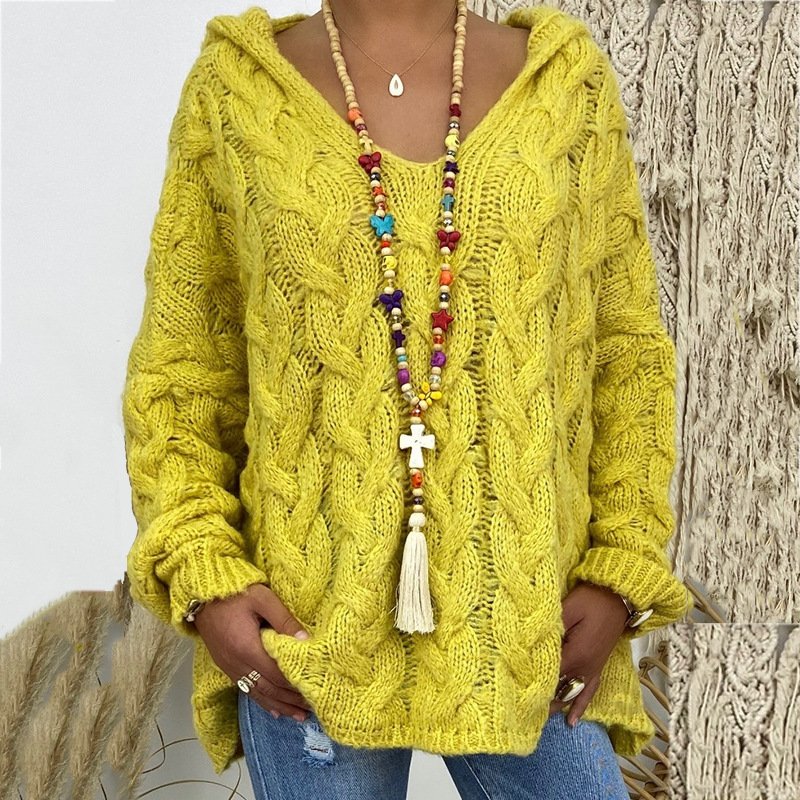 Damen Garn/Wollgarn Unifarben Dreiviertelärmel Bequem Lässig Pullover