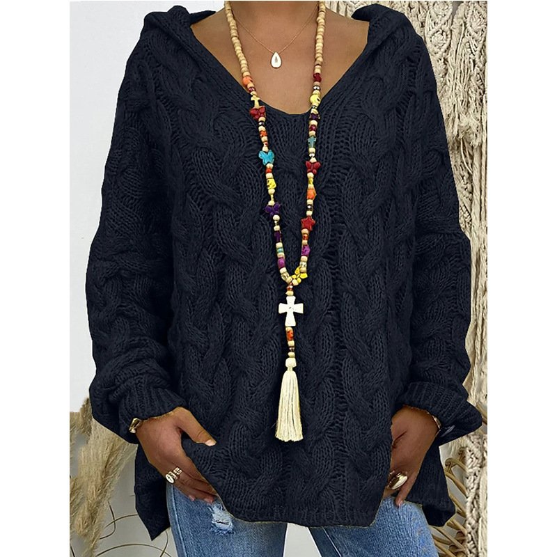 Damen Garn/Wollgarn Unifarben Dreiviertelärmel Bequem Lässig Pullover