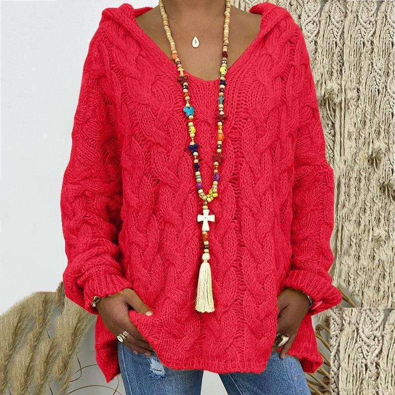 Damen Garn/Wollgarn Unifarben Dreiviertelärmel Bequem Lässig Pullover