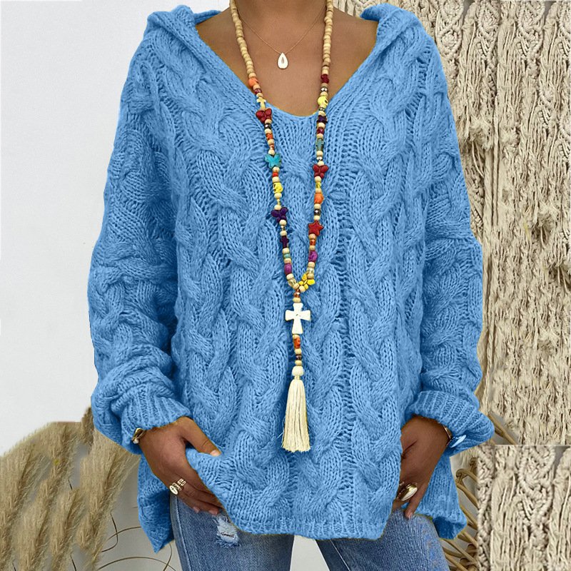 Damen Garn/Wollgarn Unifarben Dreiviertelärmel Bequem Lässig Pullover