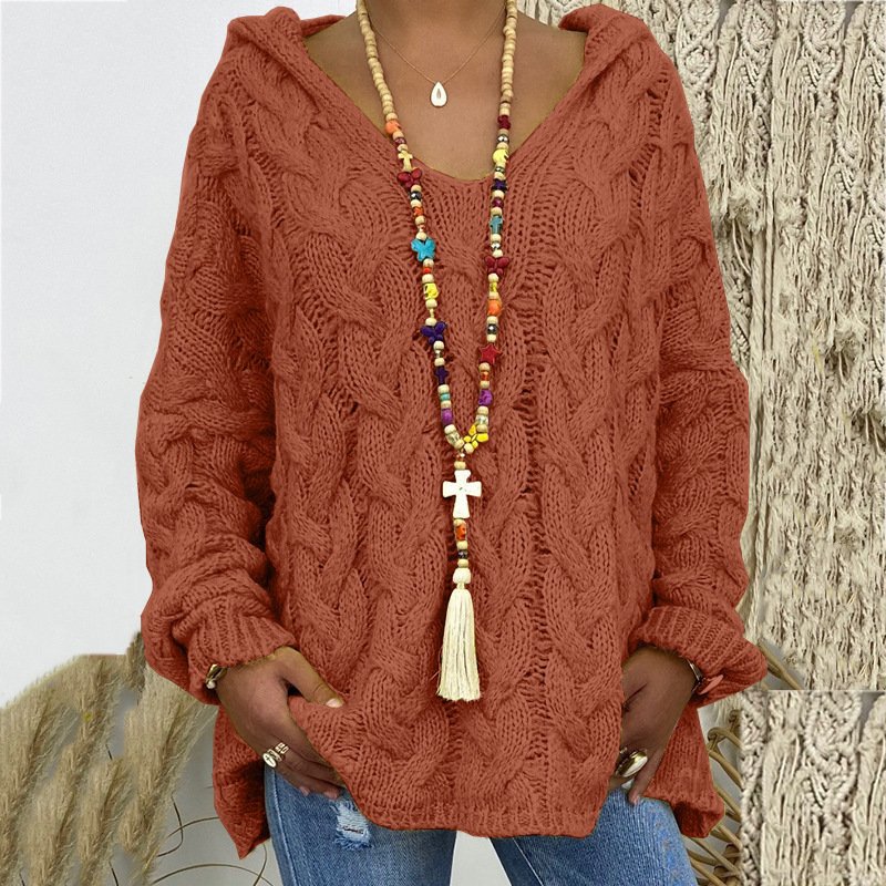 Damen Garn/Wollgarn Unifarben Dreiviertelärmel Bequem Lässig Pullover