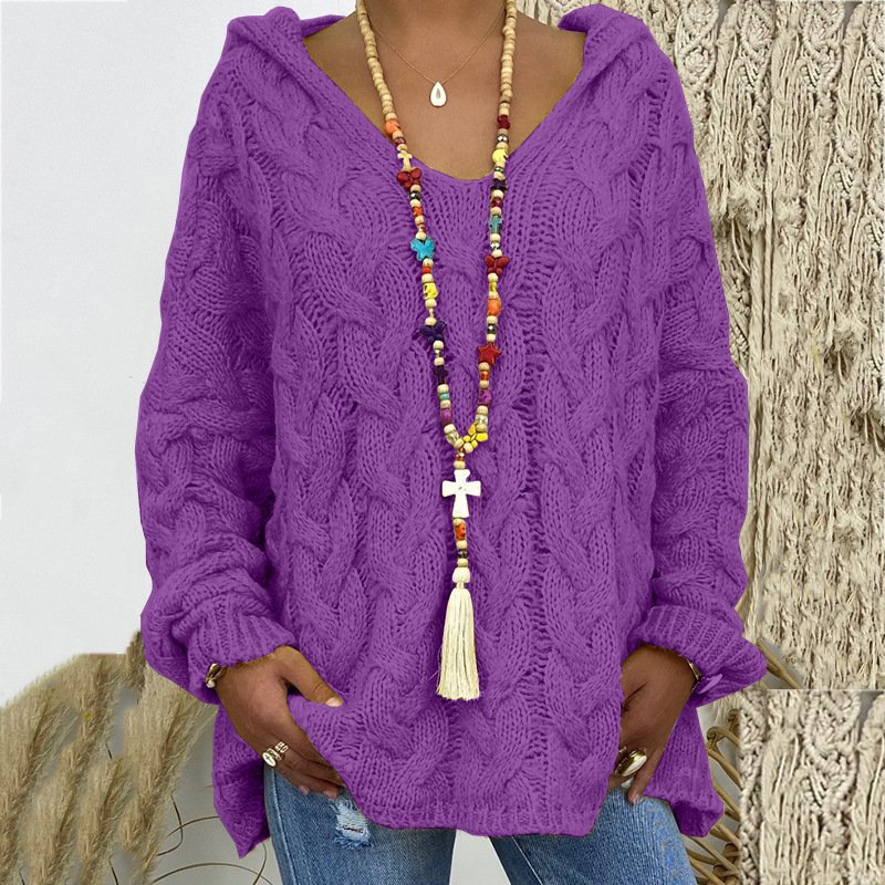 Damen Garn/Wollgarn Unifarben Dreiviertelärmel Bequem Lässig Pullover