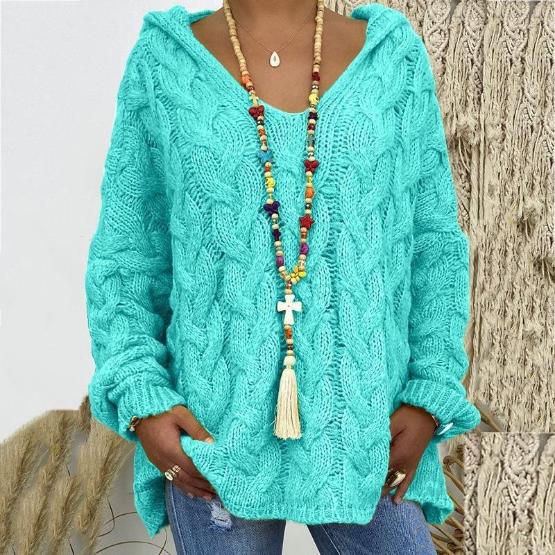 Damen Garn/Wollgarn Unifarben Dreiviertelärmel Bequem Lässig Pullover