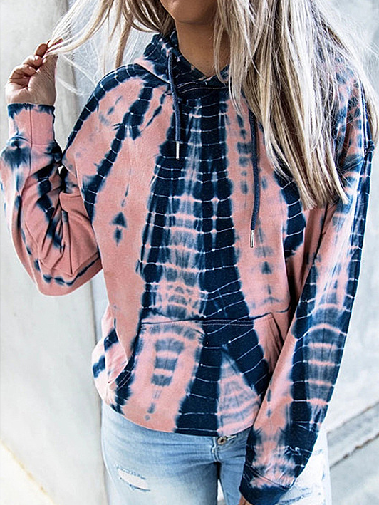 Lässig Kapuze Geometrisch Sweatshirt