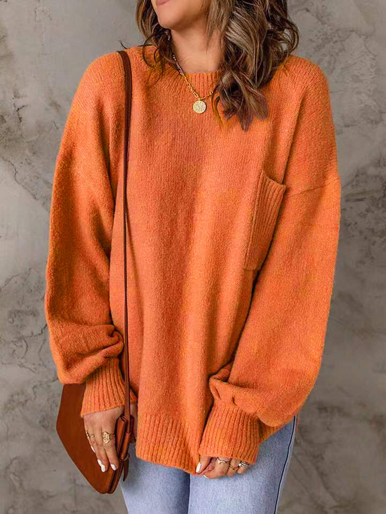 Damen Garn/Wollgarn Unifarben Langarm Bequem Lässig Pullover