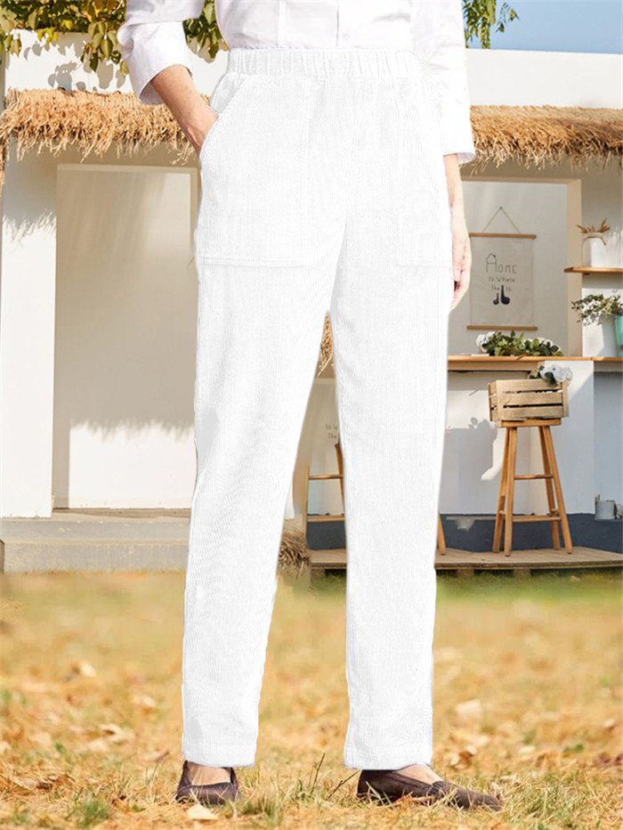 Lässig Unifarben Lang Hose