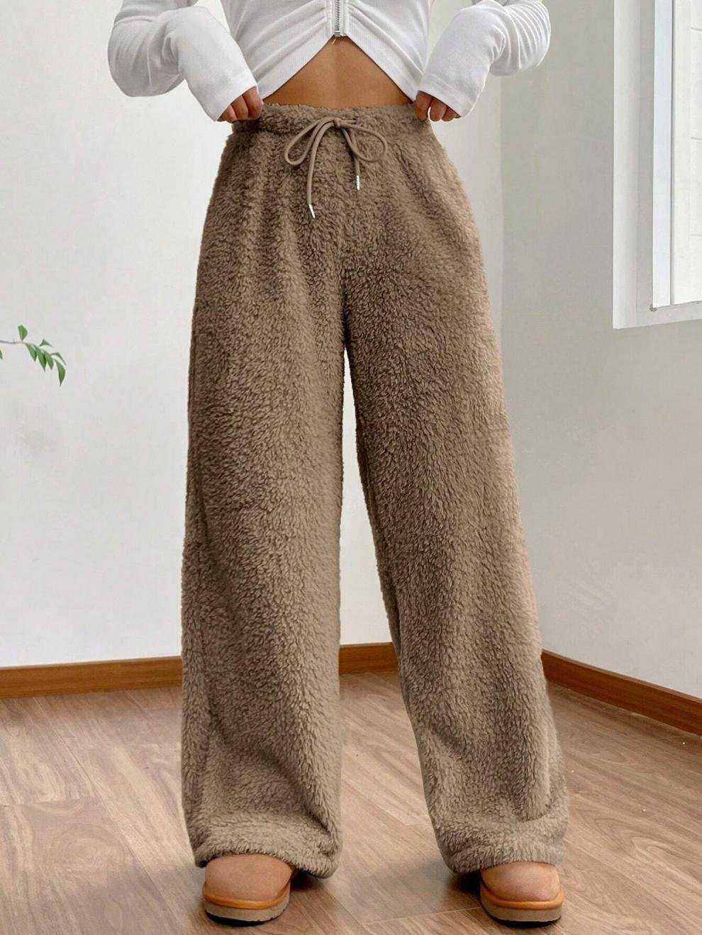 Lässig Unifarben Lang Hose