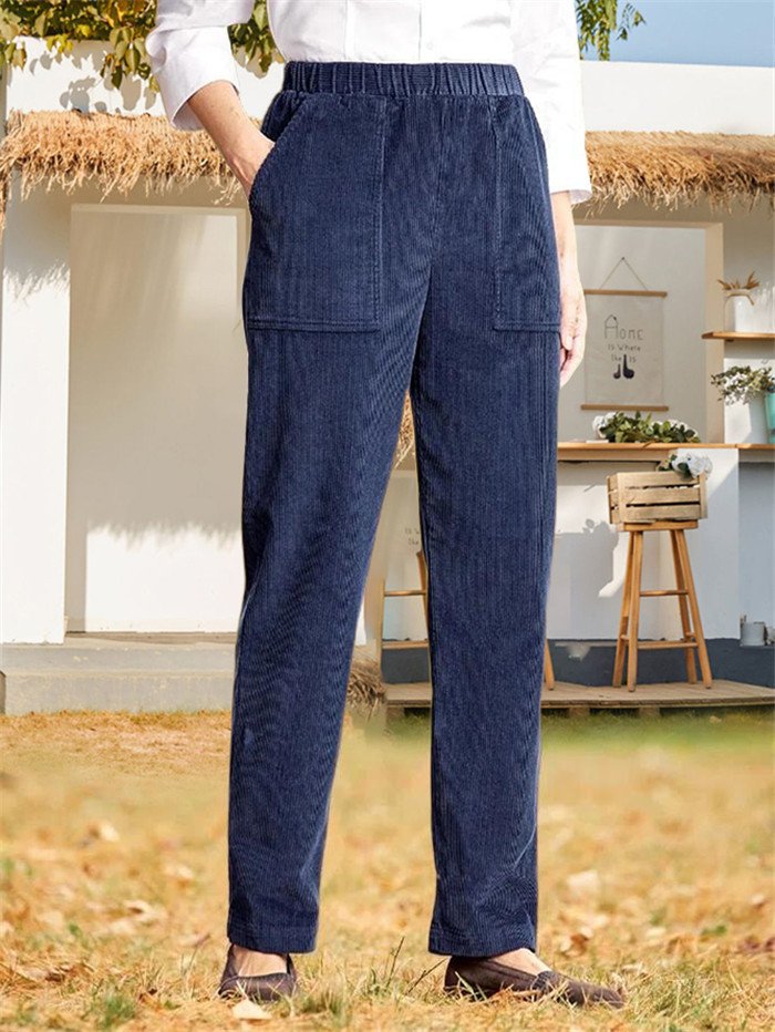 Lässig Unifarben Lang Hose