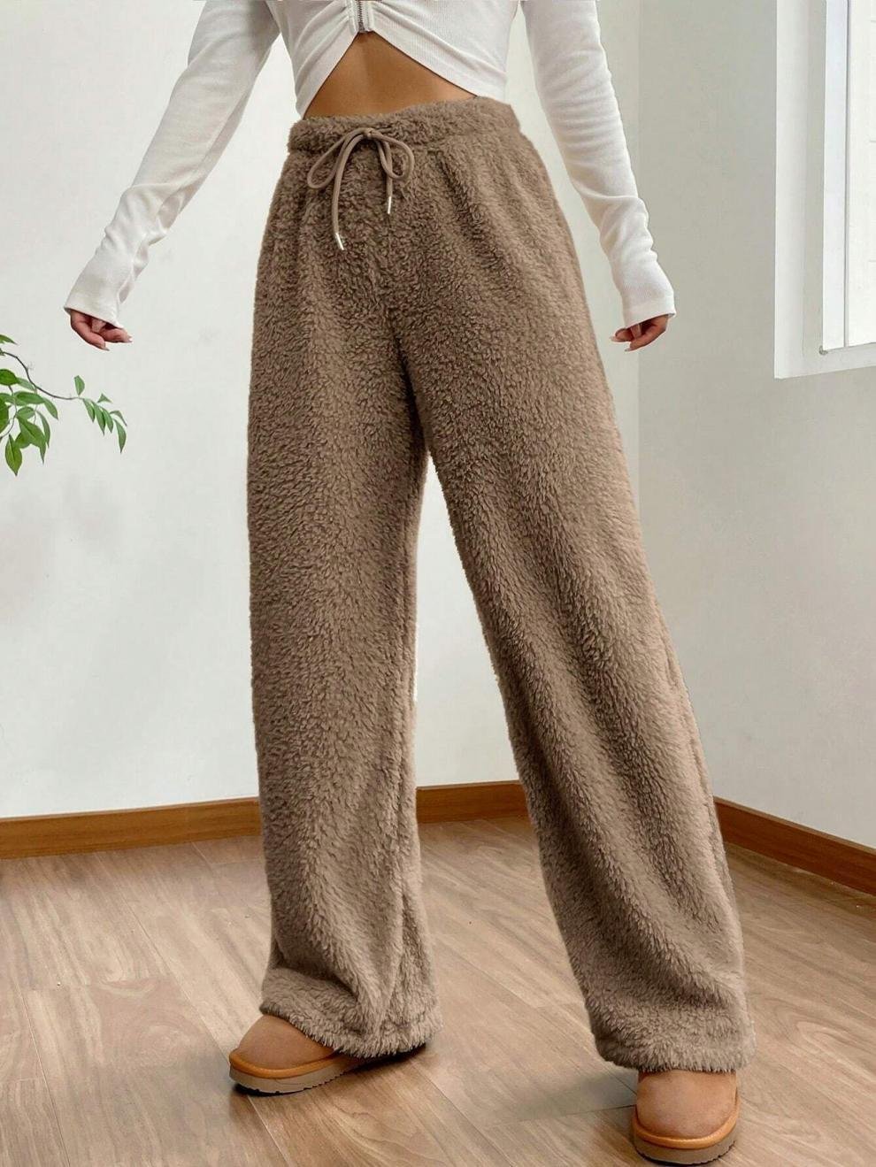 Lässig Unifarben Lang Hose