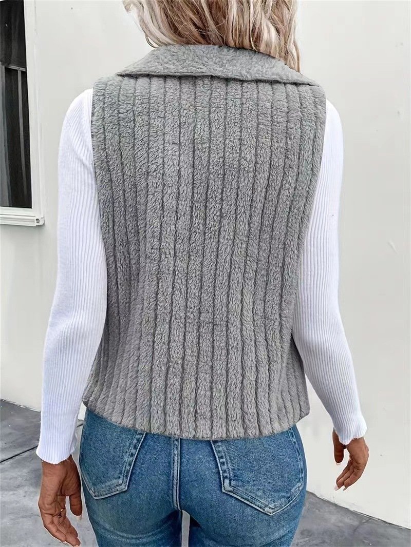 Damen Unifarben Vlies Weit Tanktop