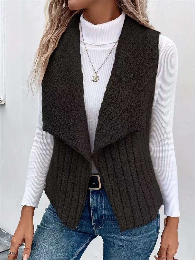 Damen Unifarben Vlies Weit Tanktop