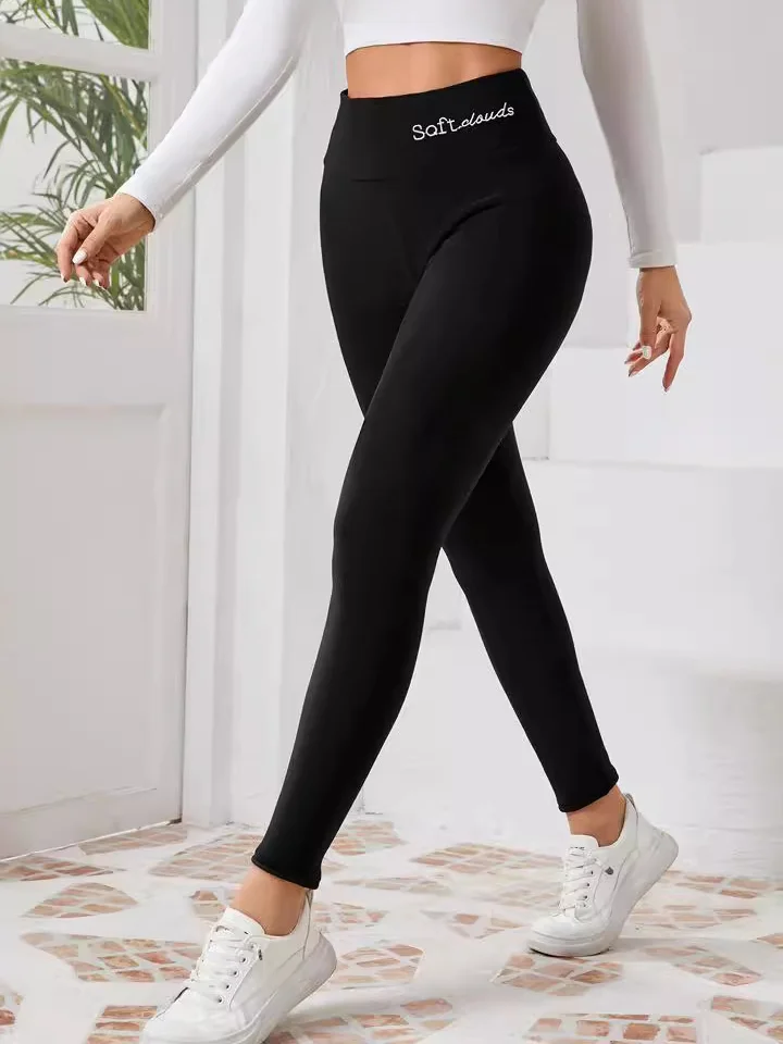 Lässig Unifarben Lang Leggings