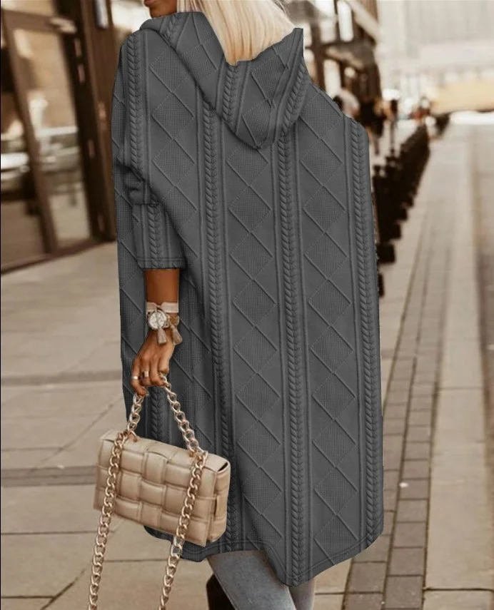 Damen Unifarben Regelmäßig Weit Jacke