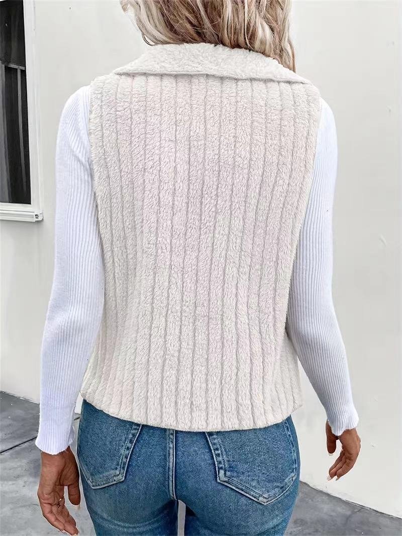 Damen Unifarben Vlies Weit Tanktop