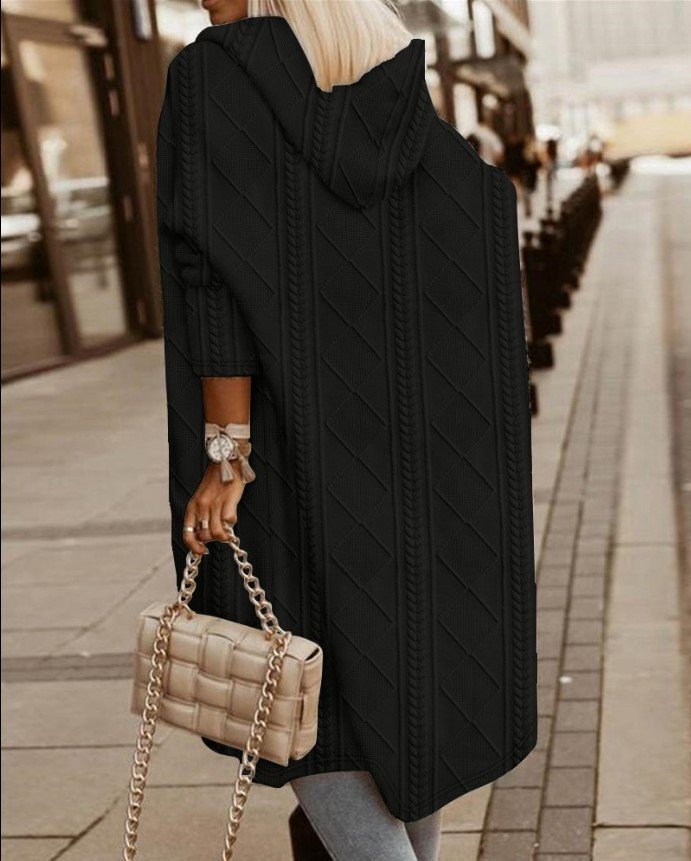 Damen Unifarben Regelmäßig Weit Jacke