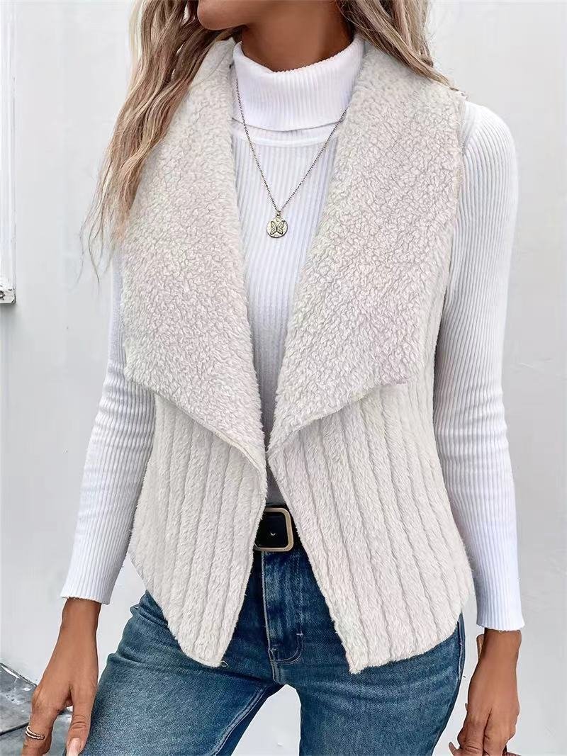 Damen Unifarben Vlies Weit Tanktop