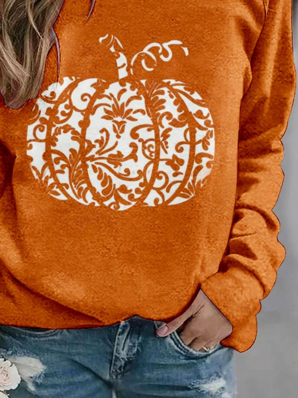 Lässig Rundhals Halloween Sweatshirt