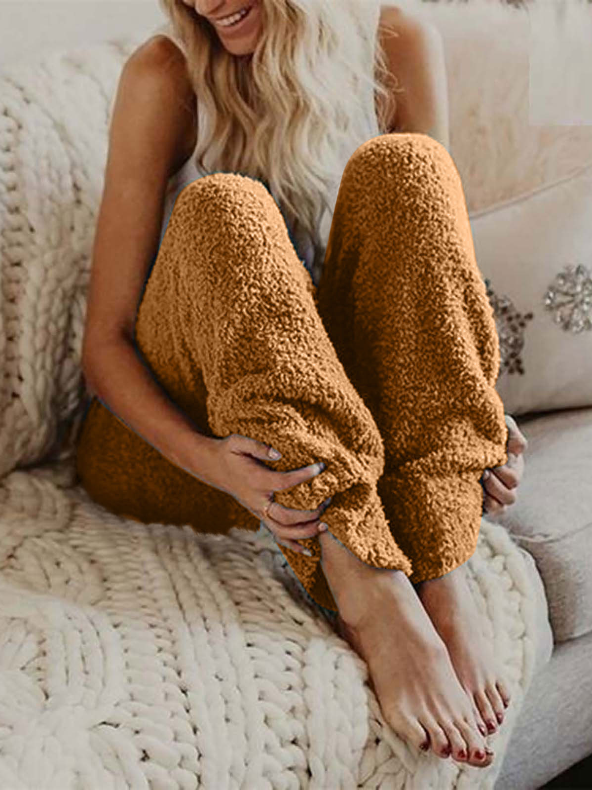 Lässig Unifarben Lang Hose