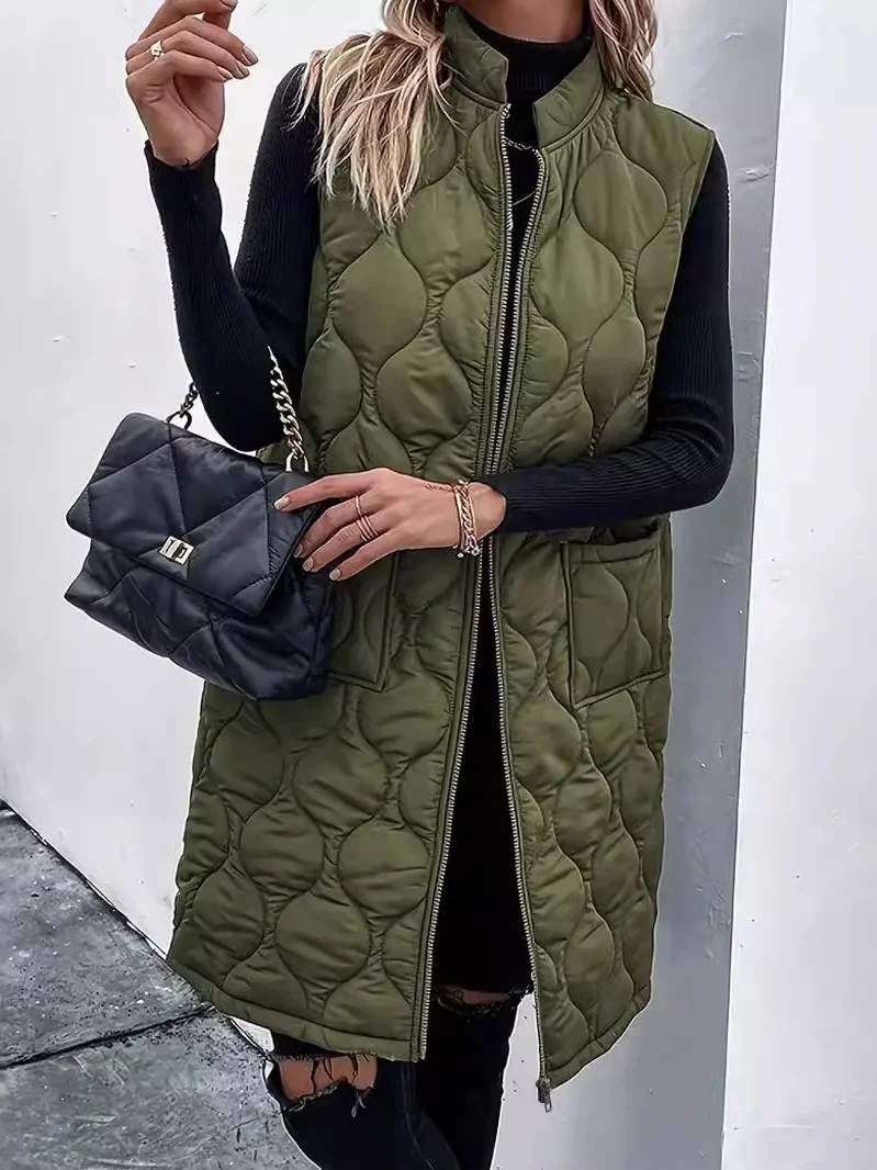 Damen Unifarben Vlies Weit Tanktop