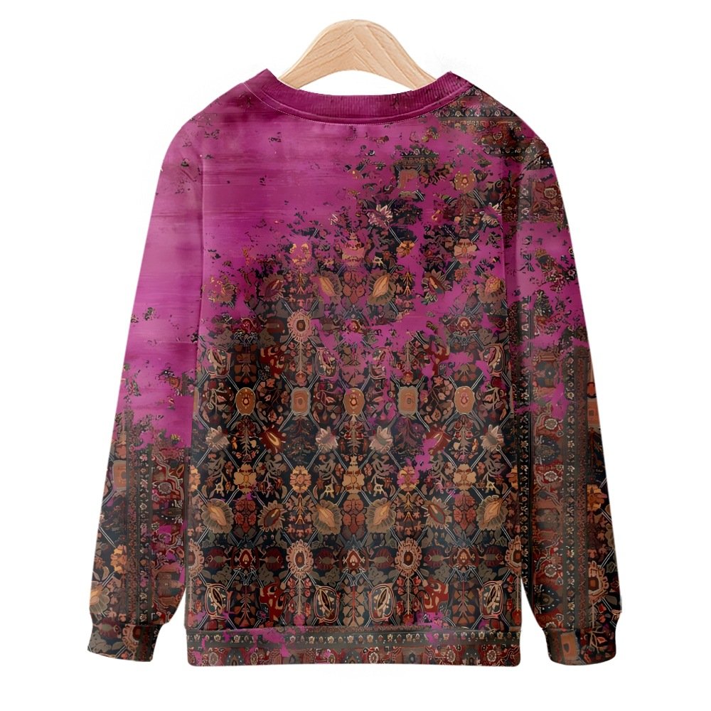 Lässig Rundhals Abstrakt Sweatshirt Reißverschluss