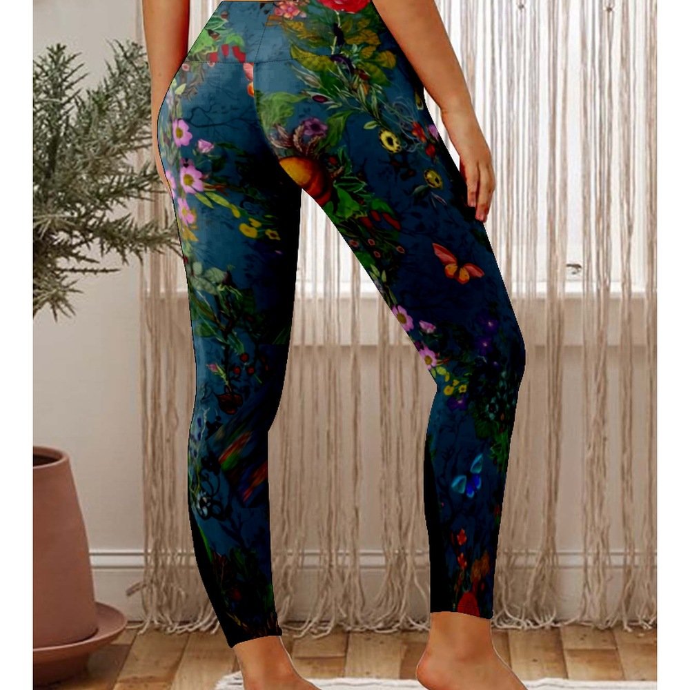 Lässig Geblümt Lang Leggings