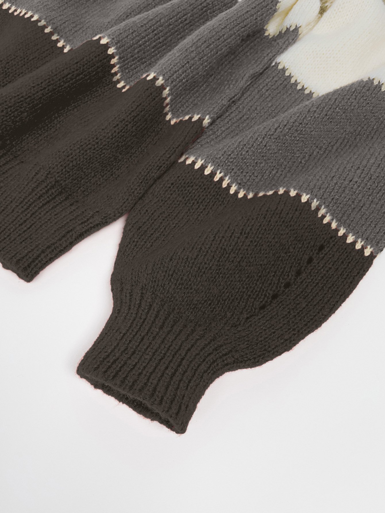 Damen Garn/Wollgarn Farbblock Langarm Bequem Lässig Pullover