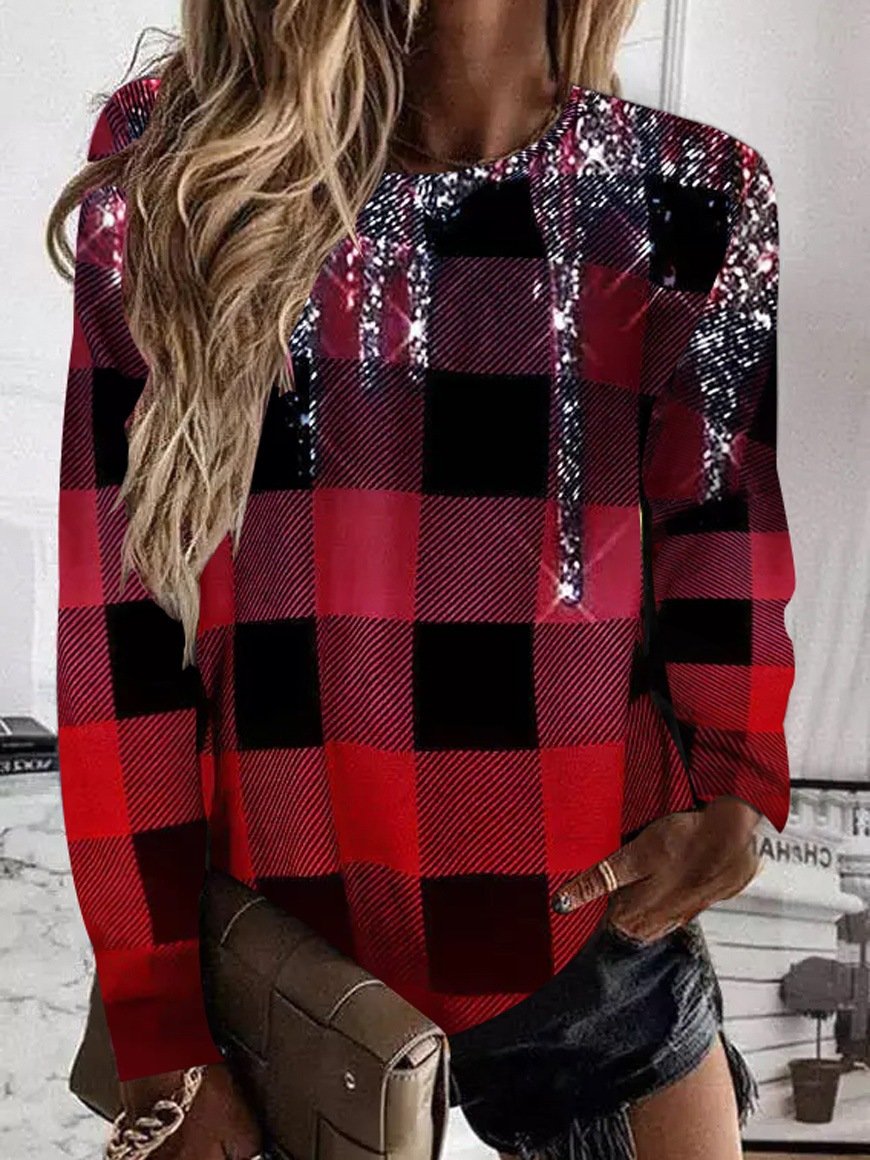 Lässig Rundhals Weihnachten Sweatshirt Reißverschluss
