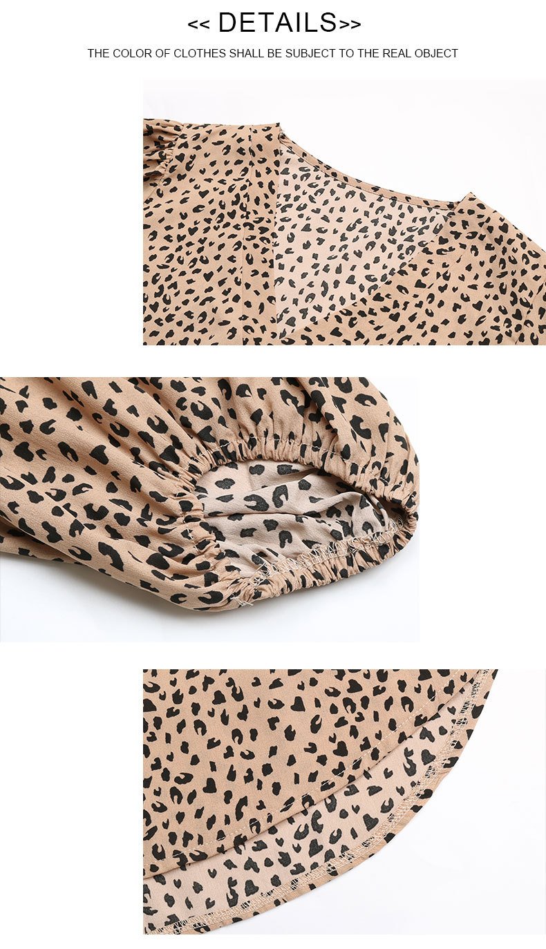 V-Ausschnitt Langarm Leopard Regelmäßig Mikroelastizität Weit Bluse für Damen