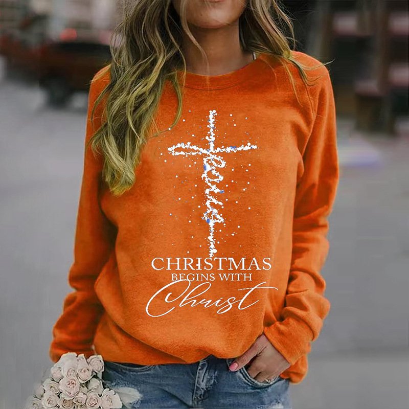 Lässig Rundhals Weihnachten Sweatshirt Reißverschluss