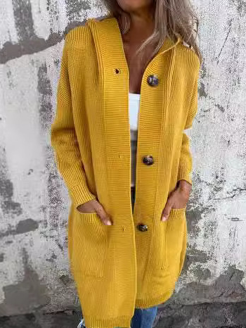 Damen Wolle/Stricken Unifarben Langarm Bequem Lässig Strickjacke