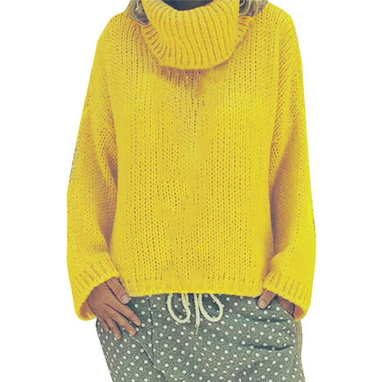 Damen Garn/Wollgarn Unifarben Langarm Bequem Lässig Pullover