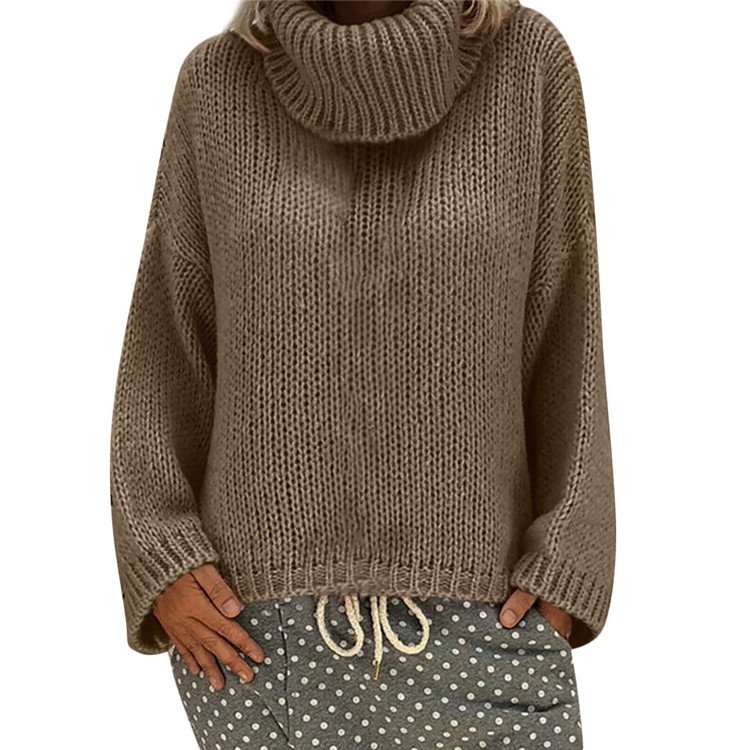 Damen Garn/Wollgarn Unifarben Langarm Bequem Lässig Pullover