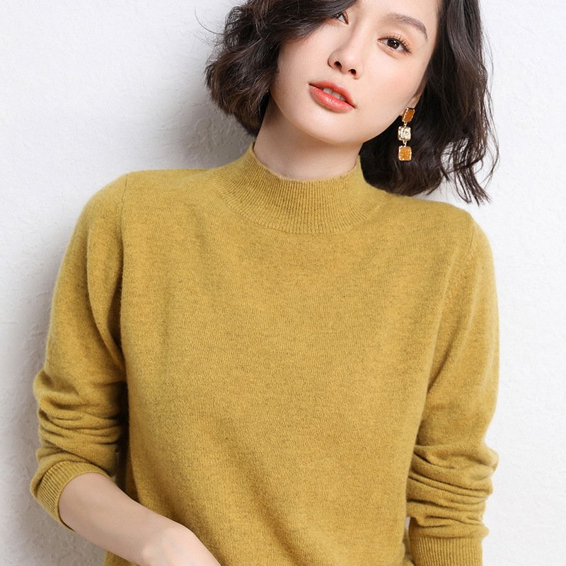 Damen Garn/Wollgarn Unifarben Langarm Bequem Lässig Pullover
