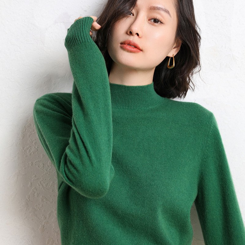Damen Garn/Wollgarn Unifarben Langarm Bequem Lässig Pullover