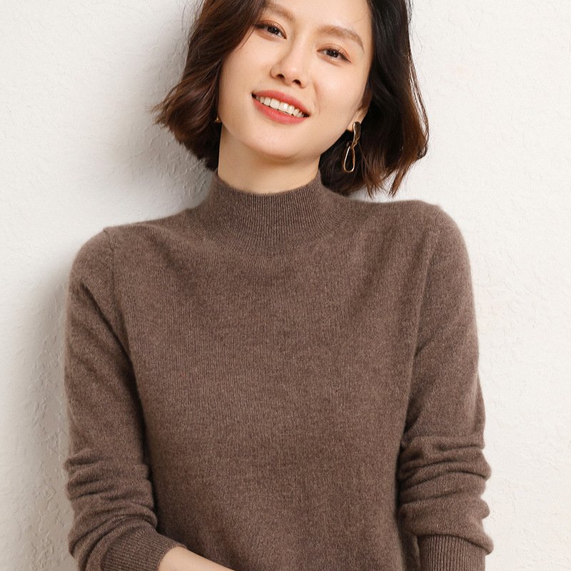 Damen Garn/Wollgarn Unifarben Langarm Bequem Lässig Pullover