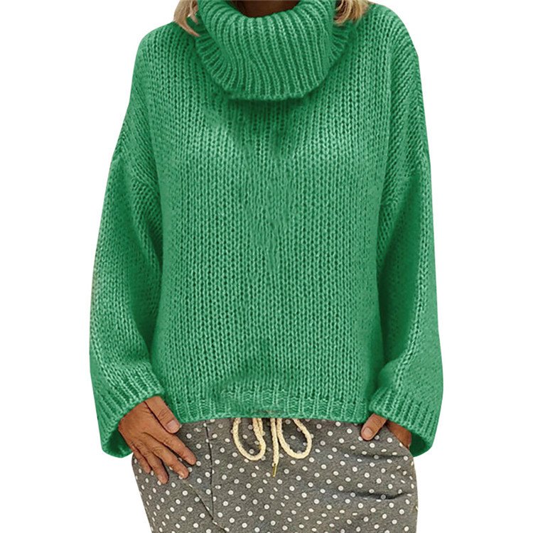 Damen Garn/Wollgarn Unifarben Langarm Bequem Lässig Pullover