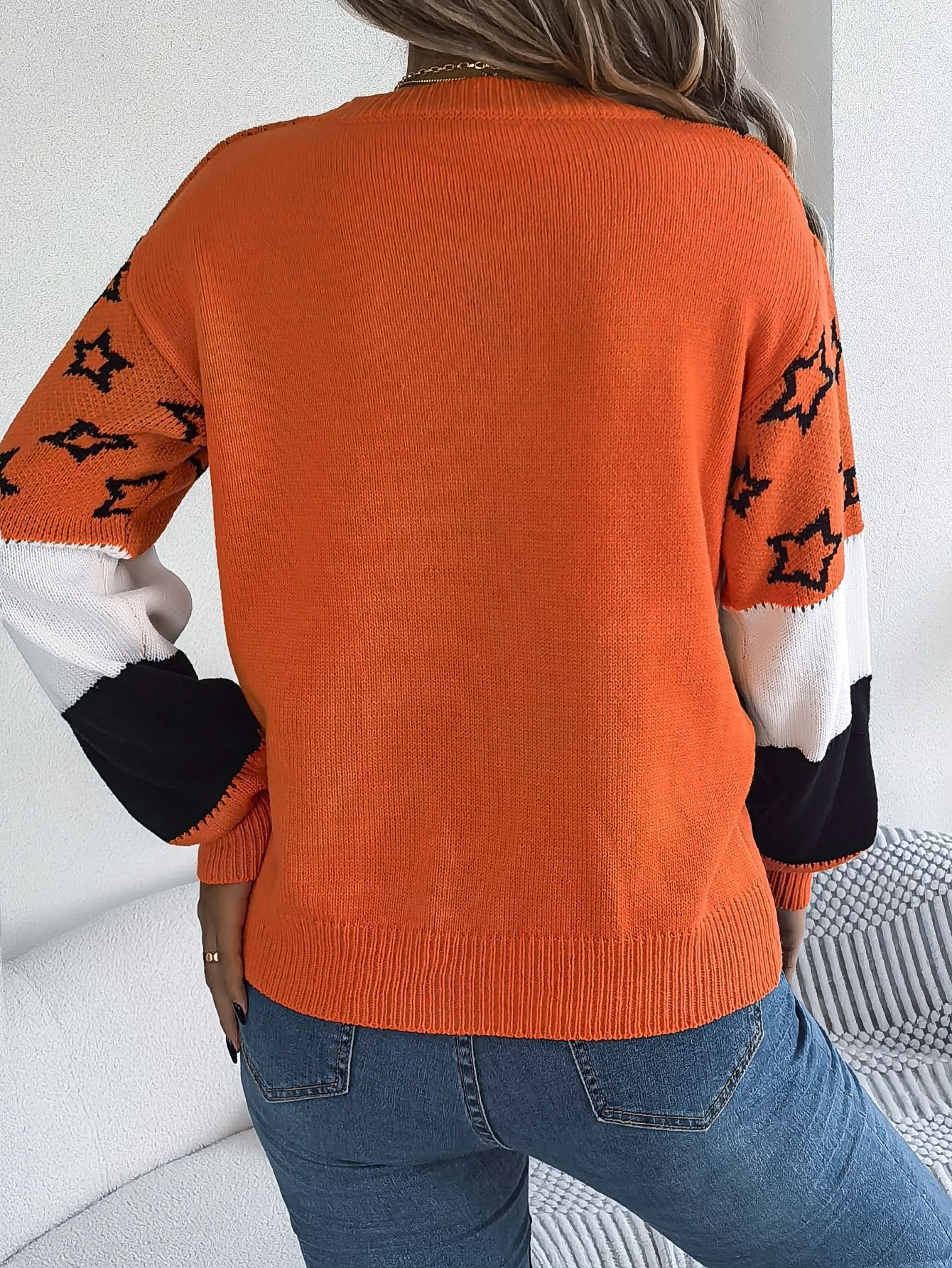 Damen Garn/Wollgarn Gestreift Langarm Bequem Lässig Pullover