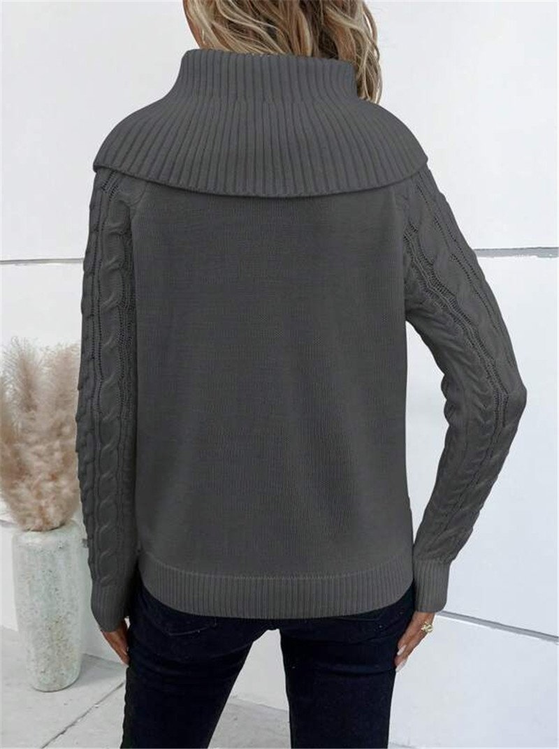 Damen Garn/Wollgarn Unifarben Langarm Bequem Lässig Pullover