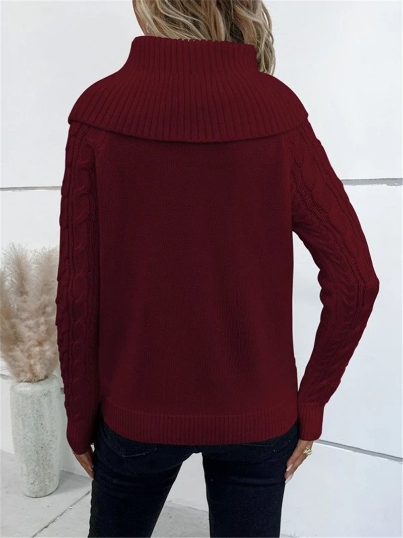 Damen Garn/Wollgarn Unifarben Langarm Bequem Lässig Pullover