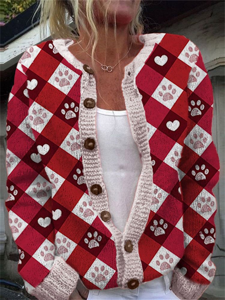 Damen Wolle/Stricken Geometrisch Langarm Bequem Lässig Strickjacke