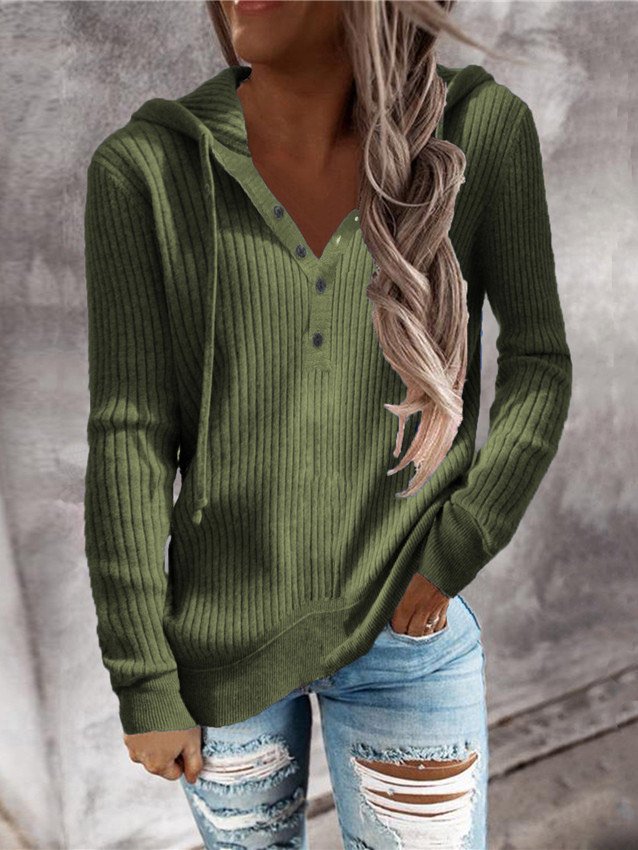 Damen Wolle/Stricken Unifarben Langarm Bequem Lässig Pullover