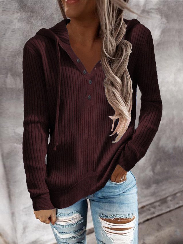 Damen Wolle/Stricken Unifarben Langarm Bequem Lässig Pullover