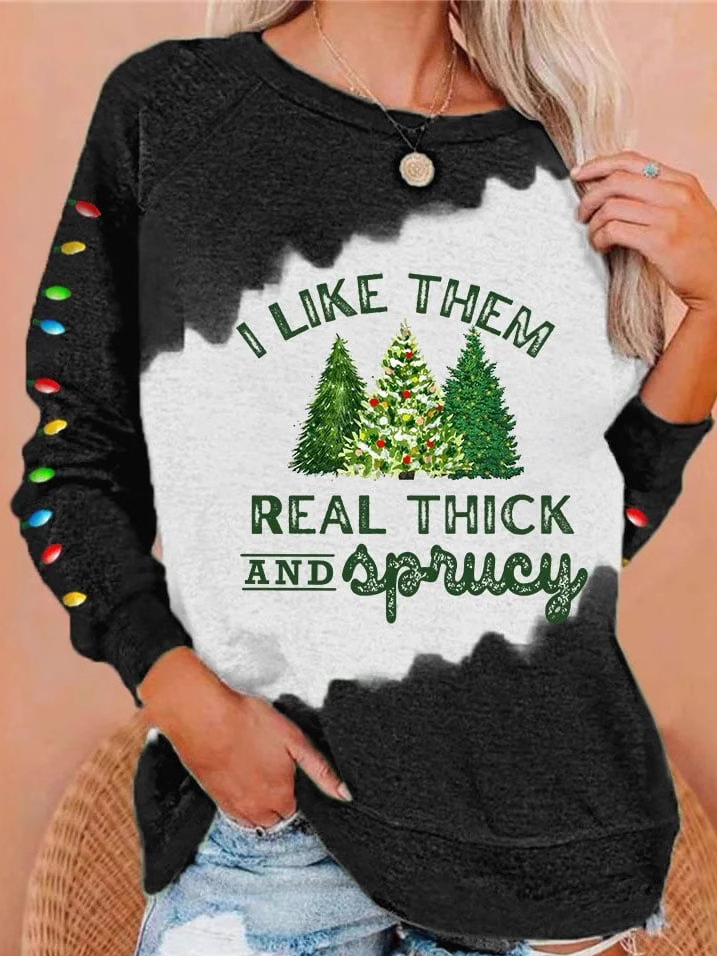 Lässig Rundhals Weihnachten Sweatshirt Reißverschluss