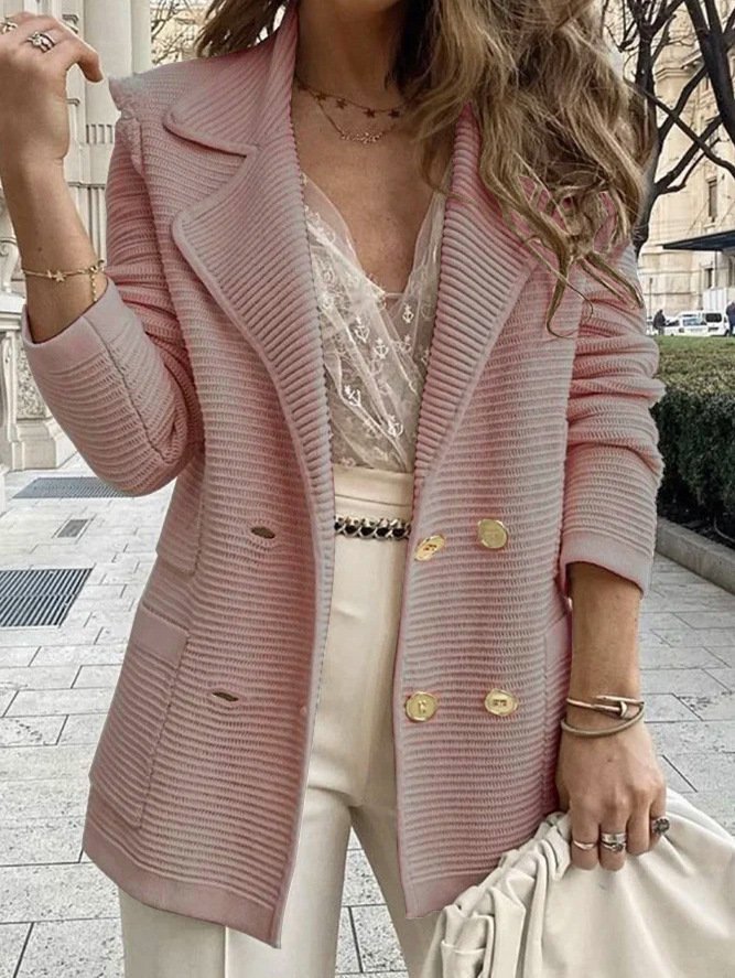 Damen Unifarben Regelmäßig Regelmäßige Passform Blazer