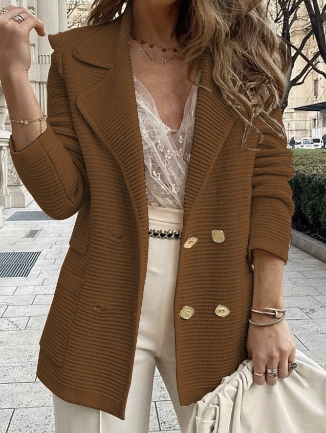 Damen Unifarben Regelmäßig Regelmäßige Passform Blazer