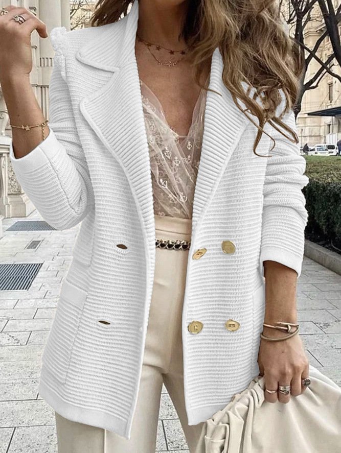 Damen Unifarben Regelmäßig Regelmäßige Passform Blazer