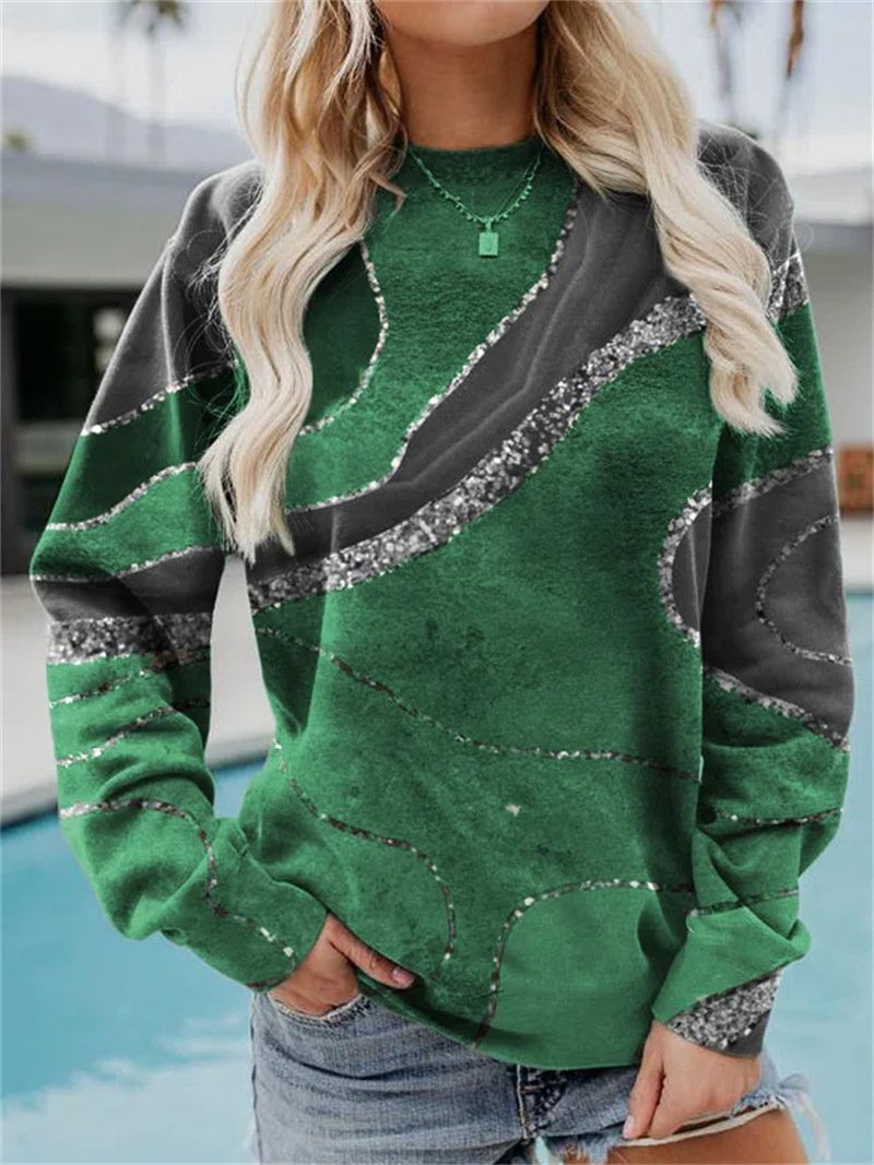 Lässig Rundhals Abstrakt Sweatshirt